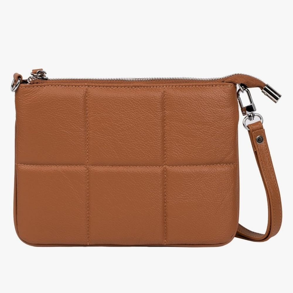 NIB Genuine Full Grain Leather Purse Crossbody Shoulder Bag